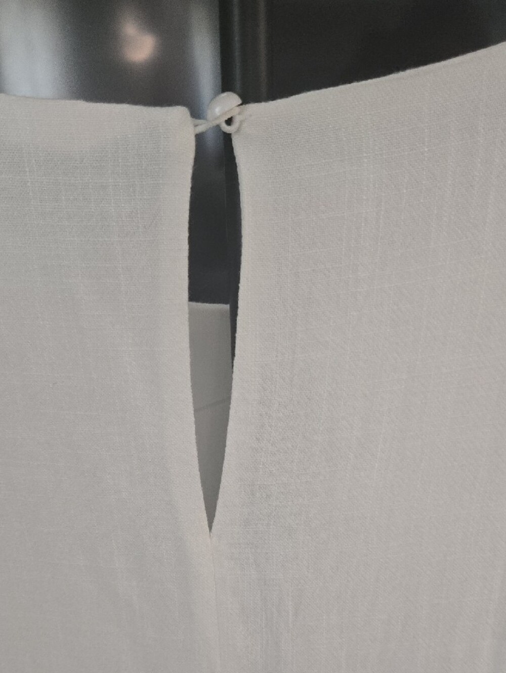 NWT White Midi Shift Dress Linen Blend - Picture 5 of 5